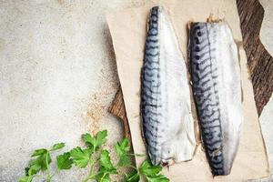 fish fresh mackerel seafood healthy meal food diet snack on the table copy space food background photo