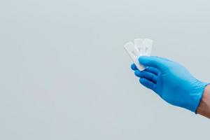 Own hand showing Covid-19 negative test result with SARS CoV-2 Rapid antigen test kit photo