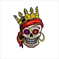Print design your mascot skull king character, t-shirt and identity