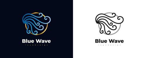 Blue Wave Logo or Icon. Ocean Wave Logo Symbol for Business Identity vector