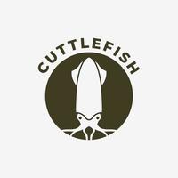 Cuttlefish logo in badge, Cuttlefish logo vector illustration design template inspiration