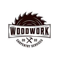 Wood work logo vector illustration design, carpentry logo design inspiration