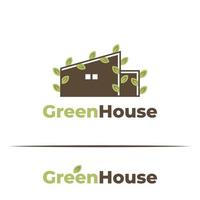 diseño de ilustración de vector de logotipo ecológico de casa verde, plantilla de inspiración de diseño de logotipo de ecología de casa