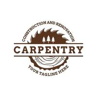 Carpentry logo design unique, carpentry logo vector illustration design inspiration