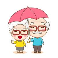 Cute couple grandfather and grand mothercartoon character