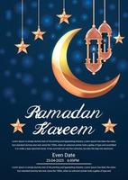 cartel de ramadán kareem, plantilla de volante vector