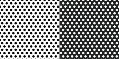 Polkadot Black And White Pattern Collection Editable vector