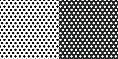 Polkadot Black And White Pattern Collection Editable vector