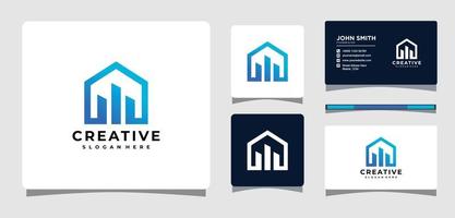 plantilla de logotipo inmobiliario de la casa con inspiración para el diseño de tarjetas de visita vector