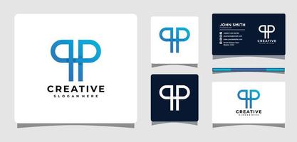 Initial letter qp Logo Template With Business Card Design Inspiration vector