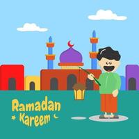 Ramadan themed cute greeting card. Suitable for Ramadan events for children vector