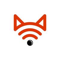 fox connection. a combination of a fox's head and connection, this logo utilizes lines as objects vector