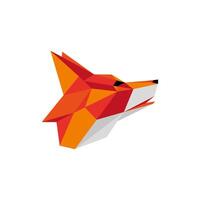 origami fox. an elegant work of origami foxes vector