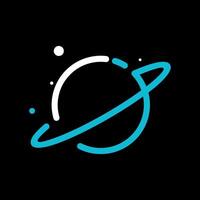 logotipo del planeta ip. la combinación de las letras i y p que forma un planeta vector