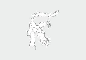 simple mapa administrativo, político y de carreteras mapa vectorial de la isla indonesia de sulawesi vector