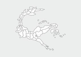 simple mapa administrativo, político y de carreteras mapa vectorial de la provincia de sulawesi central de indonesia vector