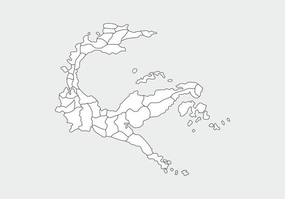 simple administrative, political and road map vector map of indonesian central sulawesi province