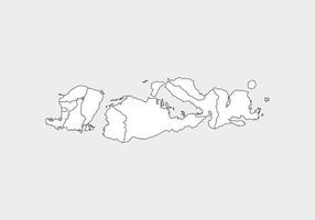 simple mapa administrativo, político y de carreteras mapa vectorial de la isla indonesia de java vector