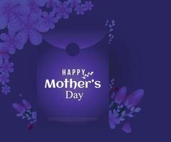 Mother's day blue card design vector