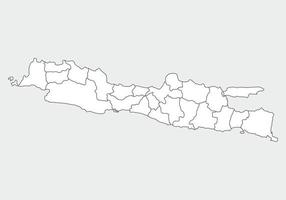 simple mapa administrativo, político y de carreteras mapa vectorial de la isla indonesia de java vector