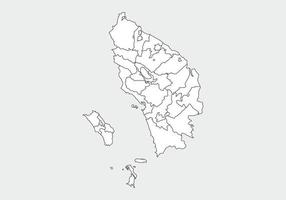 simple mapa administrativo, político y de carreteras mapa vectorial de la isla indonesia de java vector