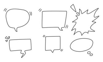 Hand drawn doodle blank speech bubbles vector