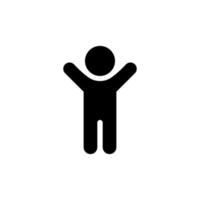 Child Hands Up Icon Isolated on White Background vector