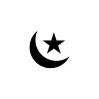 Crescent Moon and Star Icon Vector. Islamic Religious Sign Symbol vector