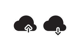 Cloud Upload and Download Icon Vector in Flat Style