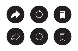 Share, Reload, and Save Icon Vector in Circle Button