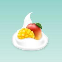 Whipped cream with mango vector