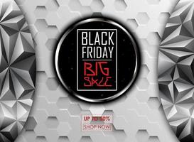 Vector illustration of Black friday big sale poster with black round background