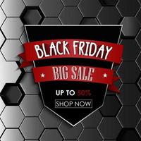Vector illustration of Black Friday big sale hexagonal background