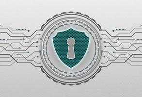 Abstract technology background with green abstract shield vector