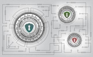 Vector illustration of Technology security concept with shield and keyhole