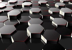 Perspective hexagonal background.3D rendering vector