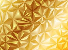 Vector illustration of Golden polygonal background
