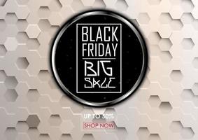 Black Friday big sale with hexagonal background vector