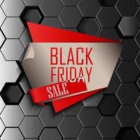 Vector illustration of Black friday sale design template with gray hexagonal background