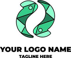 vector logo two chameleon geometry