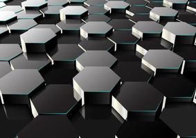 Vector illustration of Perspective hexagonal background