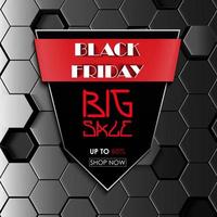 Vector illustration of Black Friday big sale hexagonal background