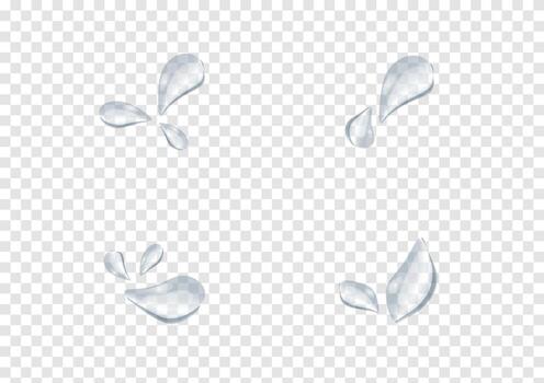 set of water drop vector on transparency background