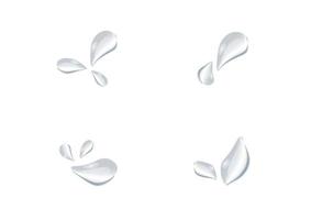 set of realistic water drop vector on white background