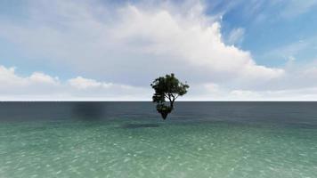 floating land with a concept above the ocean video