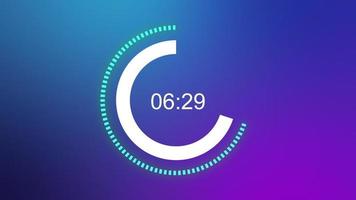 Countdown timer animation, circle element motion graphic design video