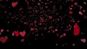 animação de fundo de partículas de coração para dia dos namorados video