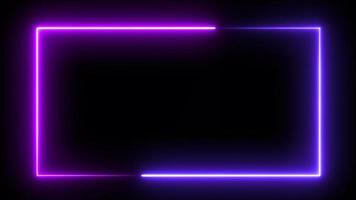 Neon frame background animation video