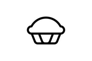 Pie Icon Bakery Line Style Free vector