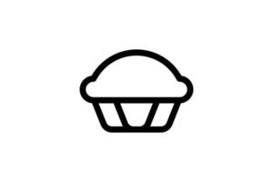 Pie Icon Bakery Line Style Free vector